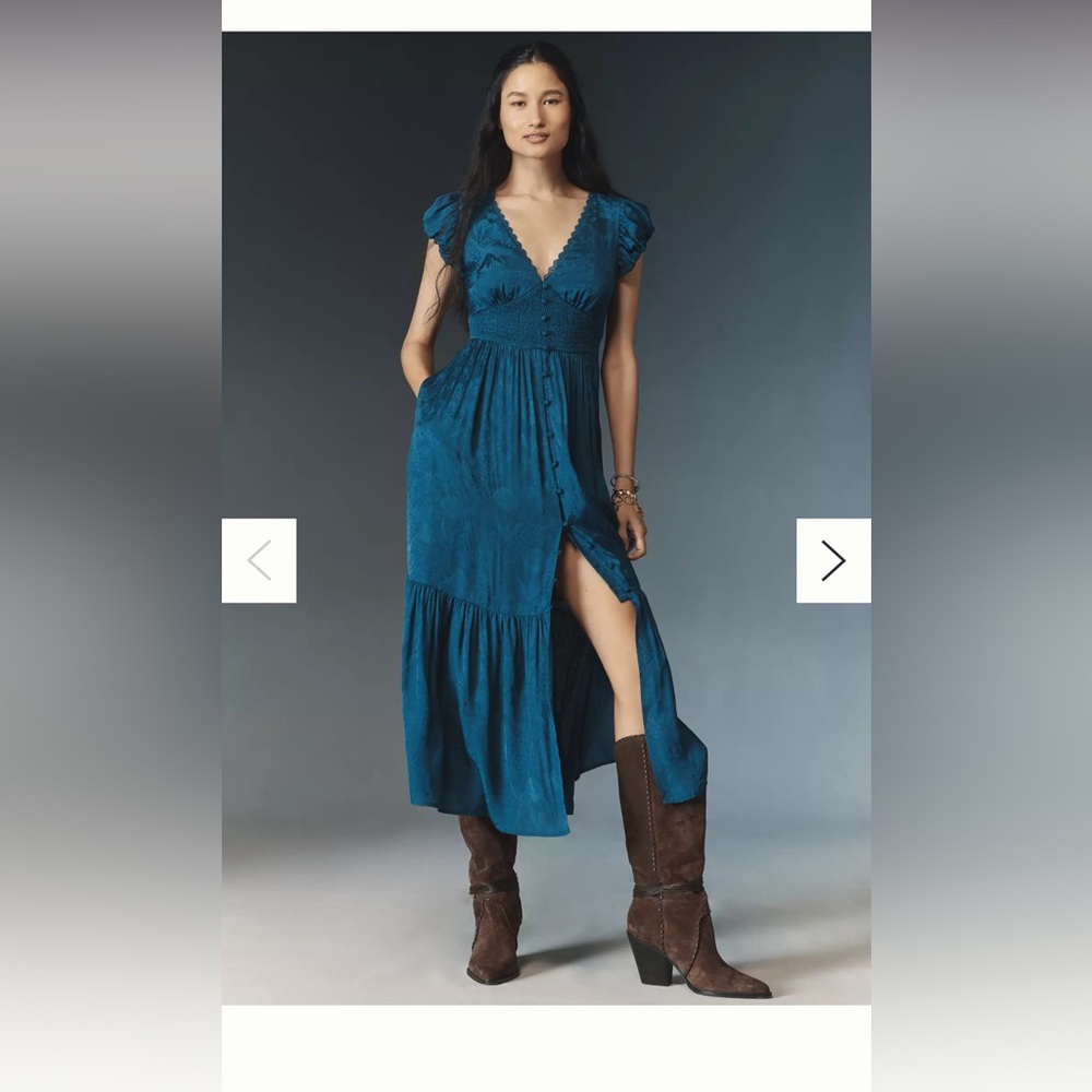 Anthropologie The Peregrine Silky Midi Dress - Medium